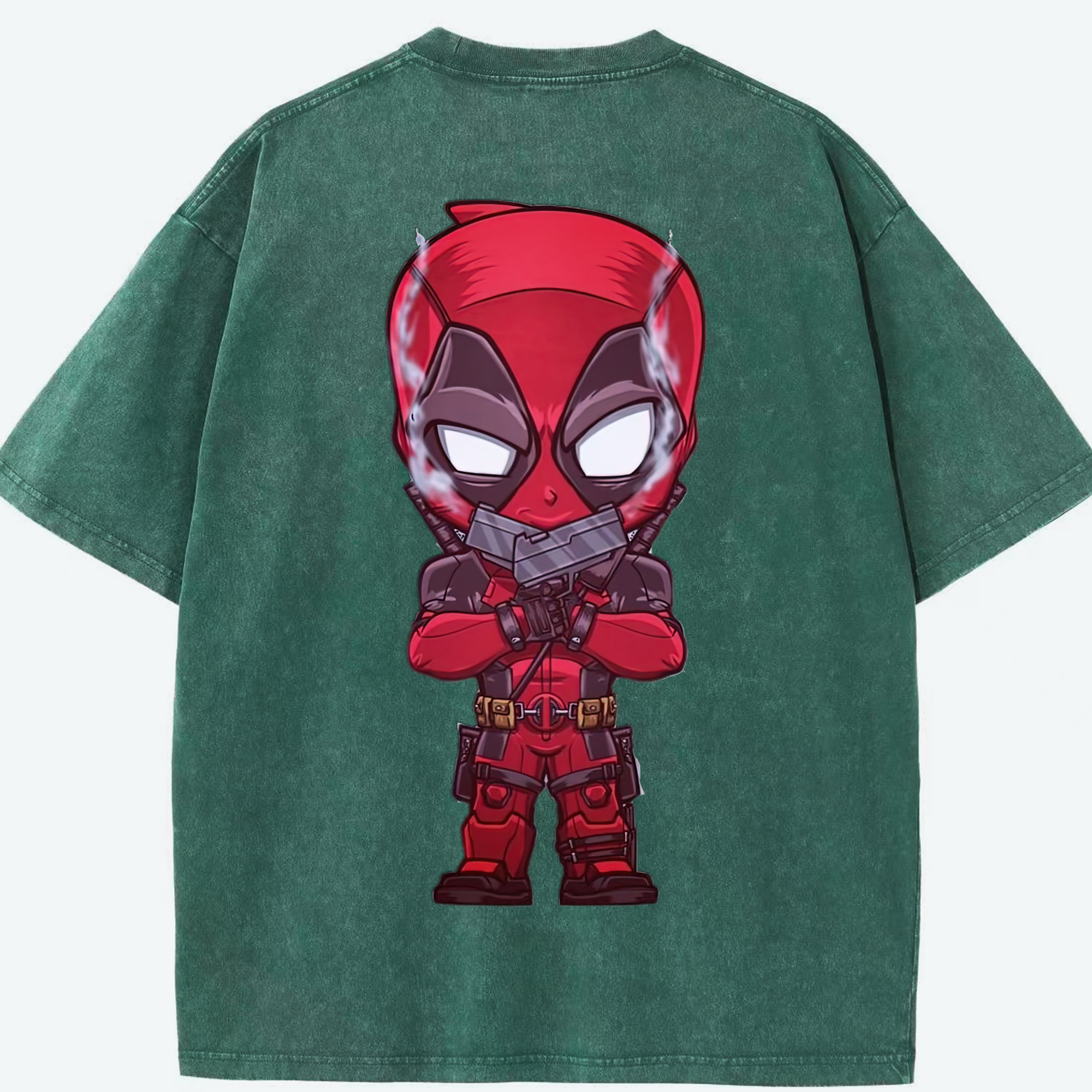 （画像用） Deadpool デッドプール 綿100% ヴィンテージ風 半袖Tシャツ（背面プリント）